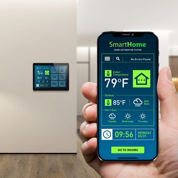 Your phone's GPS can help your smart thermostat adjust the temperature of your home.